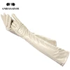 Fashion beige long leather gloves,high-grade long leather gloves women,winter genuine sheepskin women's long gloves - CSD2-50CM