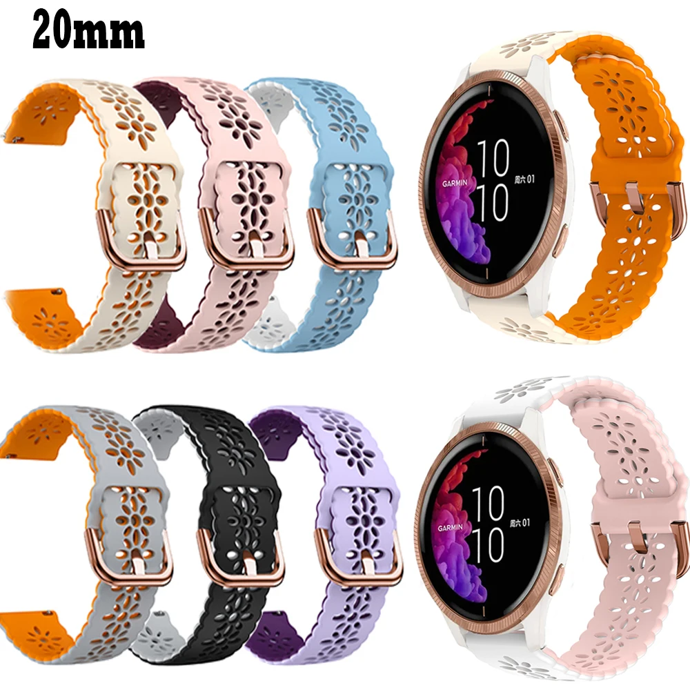 

20mm Band For Garmin VENU 2 Plus/SQ 2/vivoactive 3 3t Smartwatch Silicone Sport Correa Bracelet Forerunner 158 55 645 245 Strap