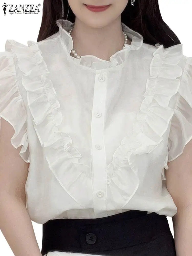 ZANZEA 2024 Ƽ  ž м ޽  콺, ָ μҸ ũ ž, ĳ־   Ƽġ Ʃ