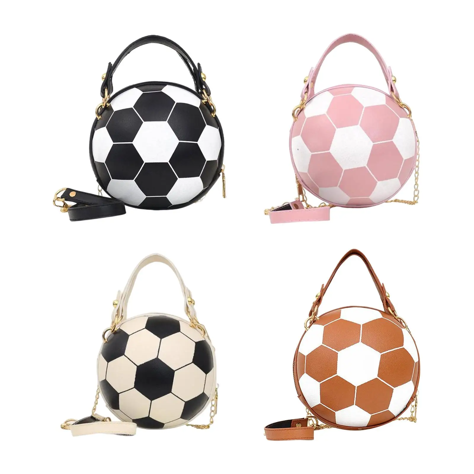 Women Football Shaped Cross Body Bag Purse Round Handbag Messenger
