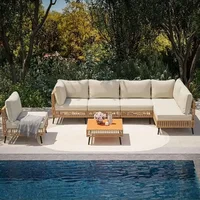 7-Piece Patio Sectional Furniture Set with Water-Resistant Olefin Fabric and Adjustable Feet 1