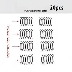 Elegant Black Hair Bar Clips - Set of 20 for Securing Stylish Updos (20pcs)