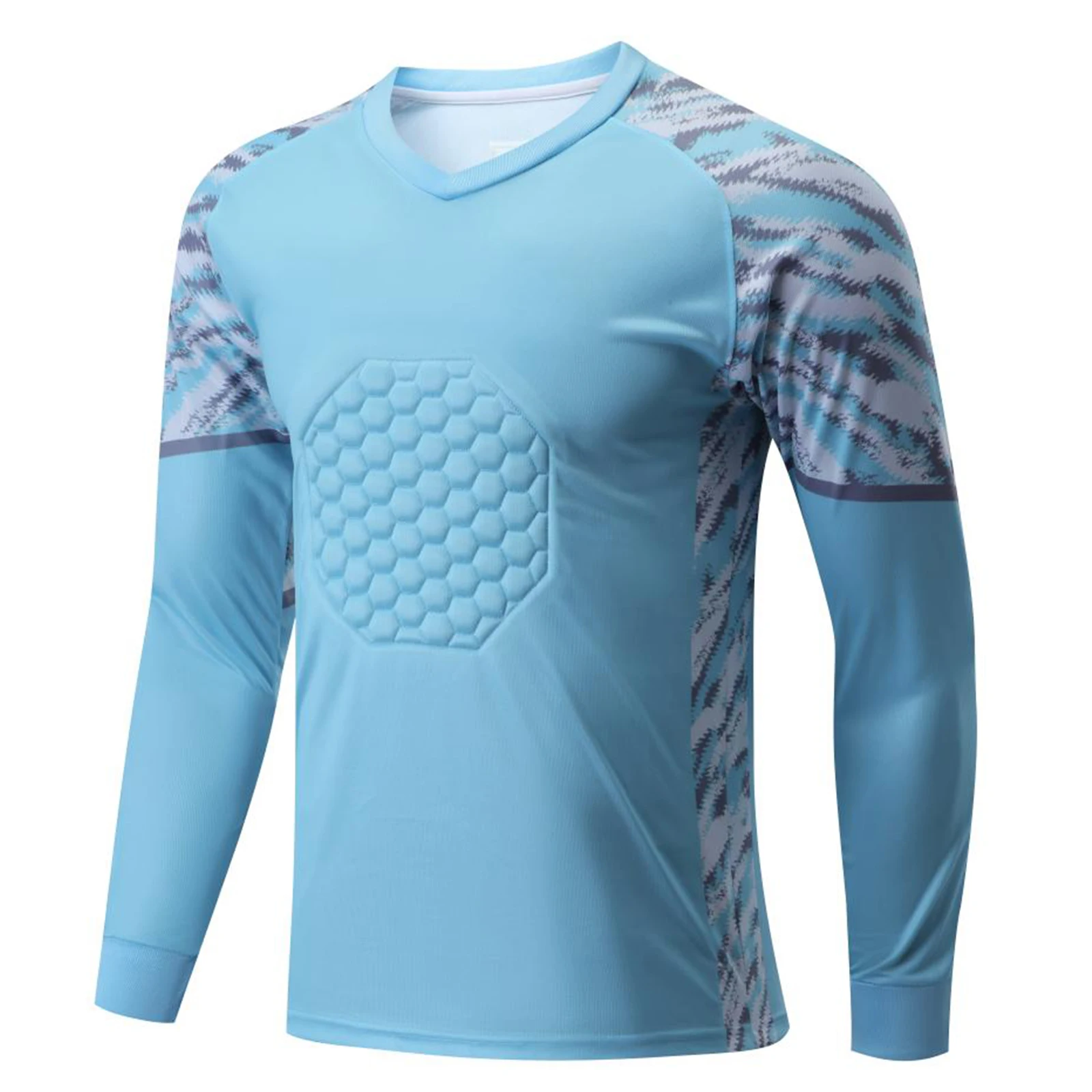 Kids Boys Long Sleeve Breathable Sport Tops Protective Sponge Pads Goalie Jersey Top Football Basketball Soccer Goalkeeper Wear