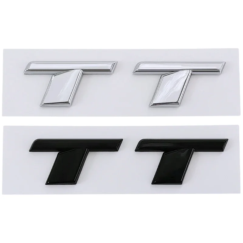 3D Abs Chrome Black Tt Logo Lettere Car Trunk Emblem Badge Decal Per Audi Tt Rs Mk1 8N 8J Mk3 8S Mk2 Tt Sticker Accessori