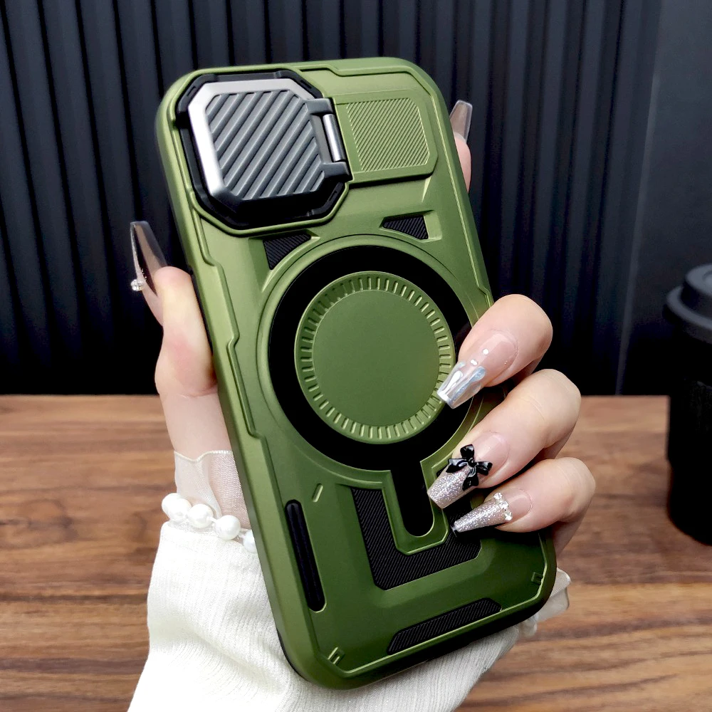 Shockproof Armor Case with Full Protective Lens Covers and MagSafe Compatibility