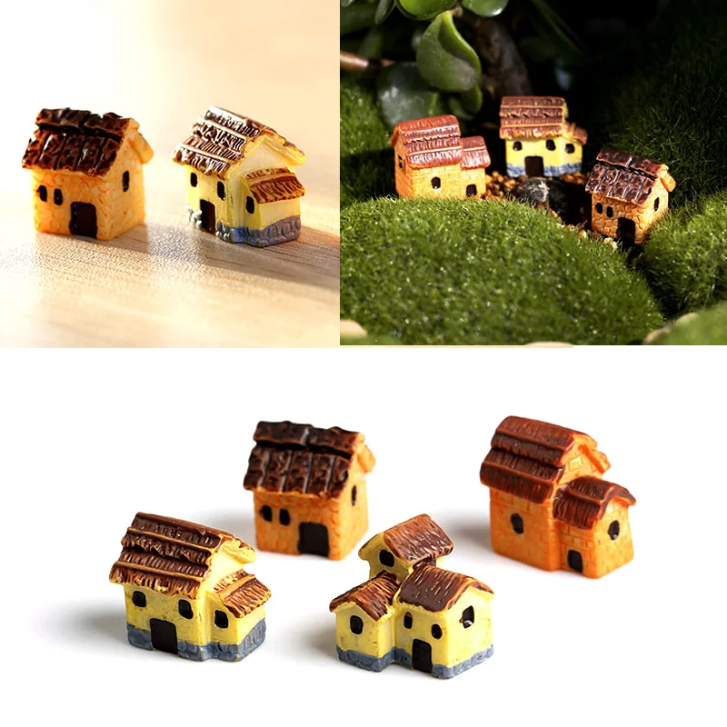 Miniature Figurines Resin Crafts Resin Crafts Accessories Resin House Cottage Figurine Micro Landscape Fish Tank Kawaii Room Diy Home Decor Miniature Fairy Garden Decoration Accessories