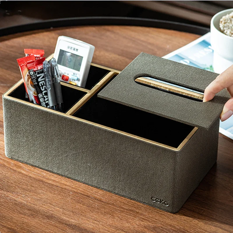Leather Tissue Box Paper Drawer Creative Phnom Penh Tissue Storage Box Paper Sleeve Home Living Room Hotel Room Decorate 2