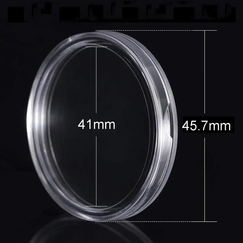 60 قطعة 41 مللي متر حامل كبسولات العملات المعدنية مع صندوق منظم التخزين لمجموعة العملات القديمة التذكارية بالدولار النسر الفضي