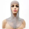 Medieval Chain Armor Helmet Knight Crusader Wearable Chainmail Hat Soldier Cosplay Costume Carnival Dress Up Party