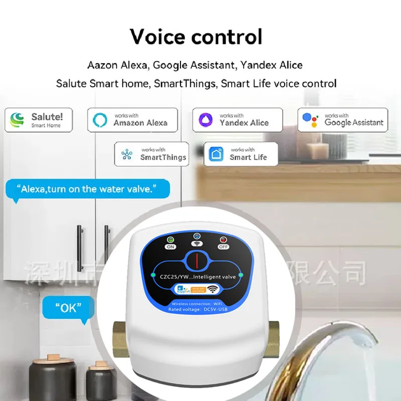 Ewelink APP Wifi Smart Water Valve DN32 Body Removable Remote Timer Automation C