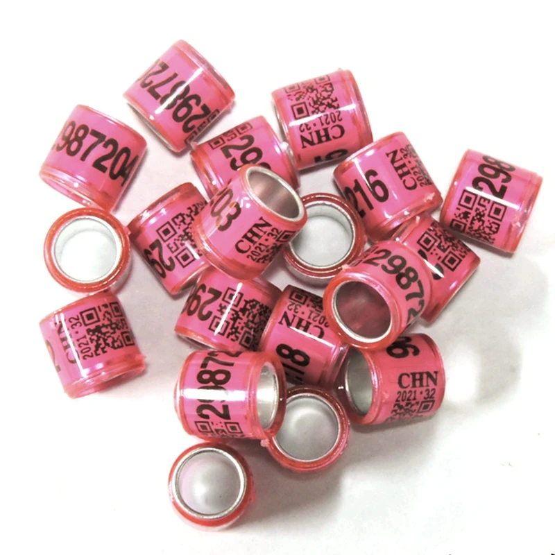 Bird Leg Rings Colorful Chicken Plastic Identification Leg Bands 8mm 50-Piece