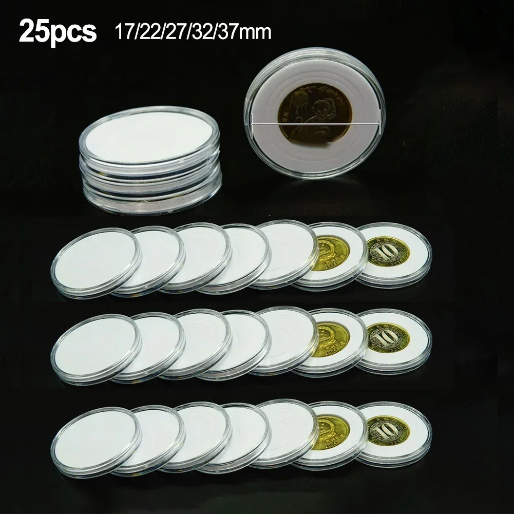 

Adjustable 25pcs Coin Capsule Gasket Storage Collectable 16-36mm/17-37mm/19-39mm/20-40mm/16-46mm For 46mm With Holder Box