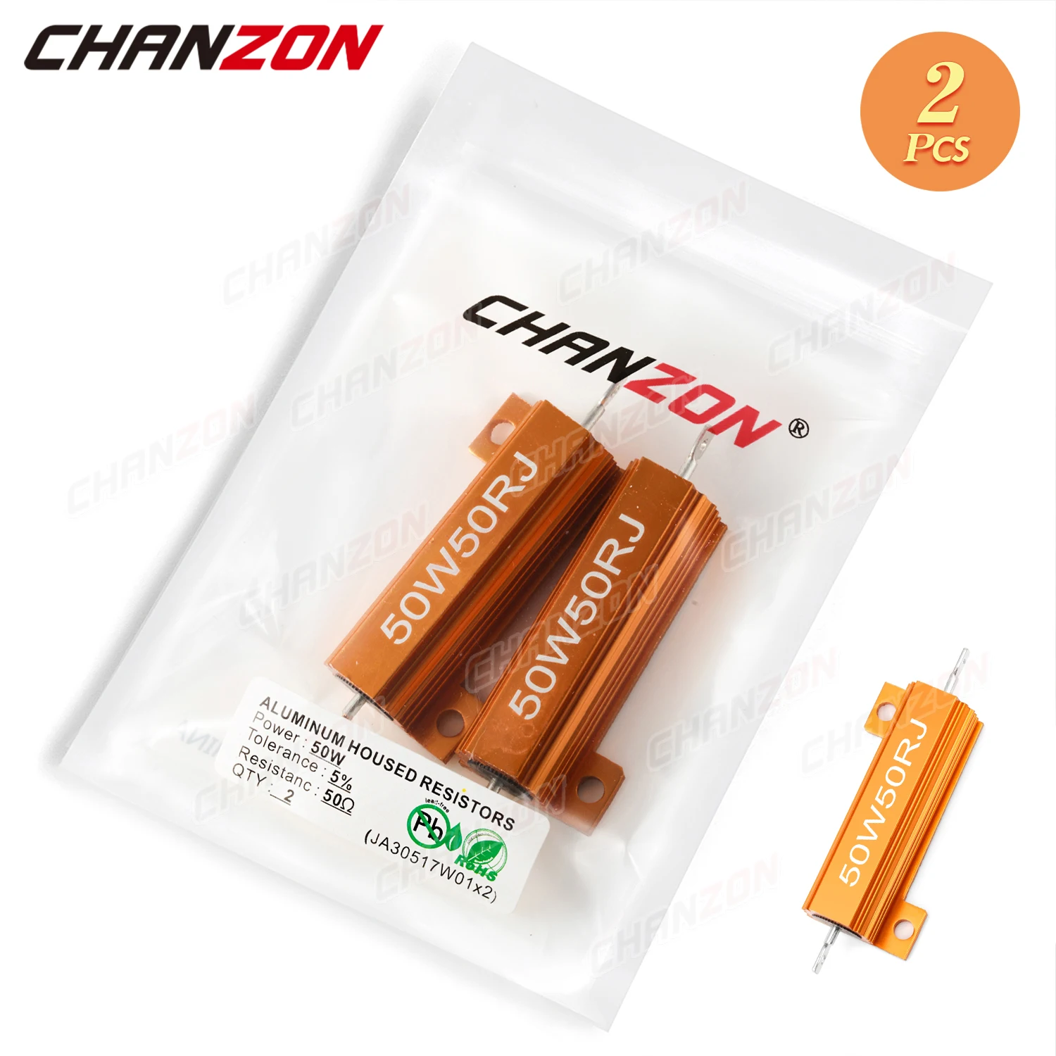 2개 RX24 25W 50W 100W 0.01 - 10K 고출력 권선 저항기 알루미늄 케이스 0.5 1 4 6 8 10 20 25 100 150 200 300 500 1K 옴