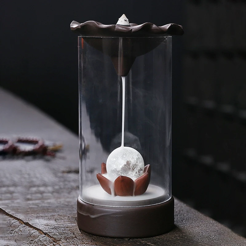 

Светодиодный благовония горелка 7 цветов шар водопад держатель для благовоний домашний декор ароматерапия, орнамент акриловый чехол