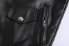 Men PU Leather Jacket Motorcycle Fashion Slim Fit Leather Coat 4