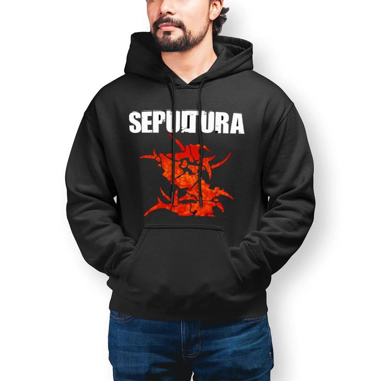 

Sepultura Свободные толстовки мужские Sepultura Повседневный пуловер с капюшоном зимние эстетические графические свитшоты с капюшоном