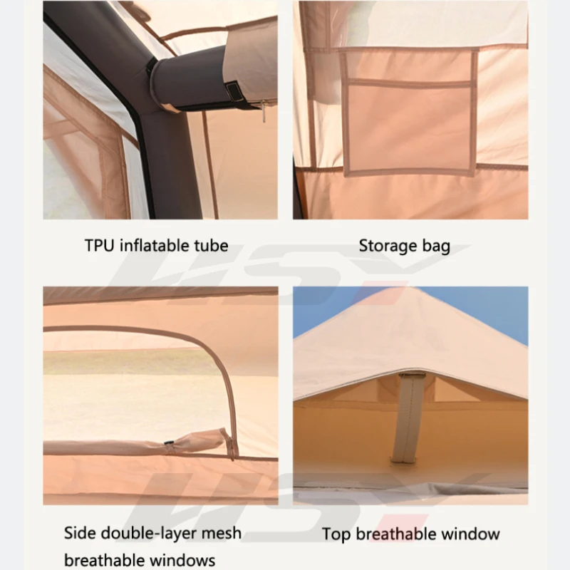 3〜4人用のインフレータブルキャンプテント,オックスフォード