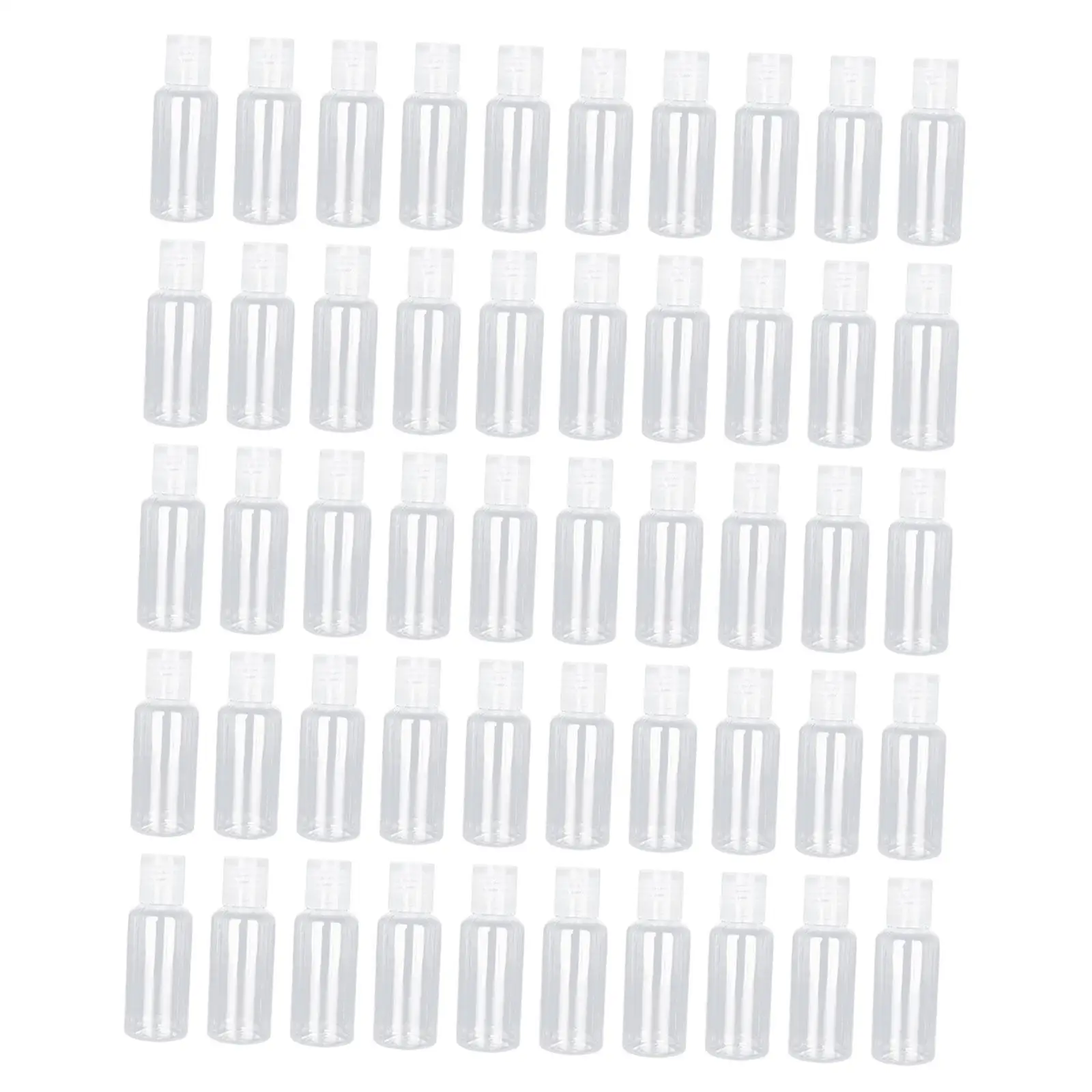 50x Cosmetic Bottle with Flip Caps Household Travel Size Refillable Bottles