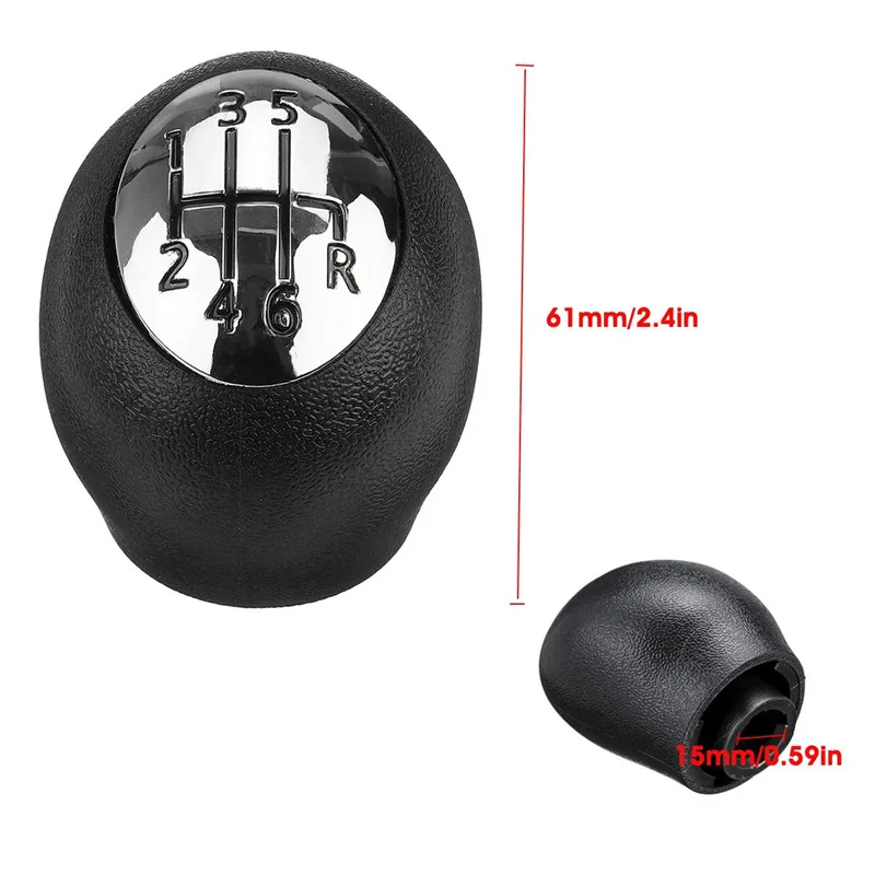 Car Gear Shift Knob Leather ABS Gear Shift Knob Lever Shifter Stick Handball For Renault Megane/Scenic/Laguna/Espace Vauxhall/Opel Movano 5 6 Speed