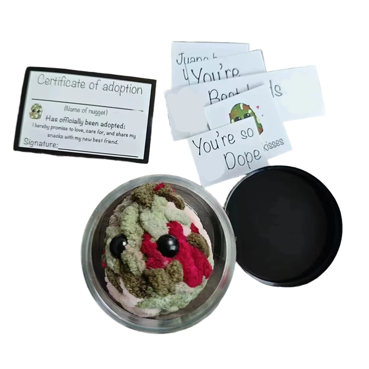 New Adopt A Weed Nugget Plushie in A Jar Handmade Plush Stuffed Toys,Little Weed Nugget Plushie with Cards