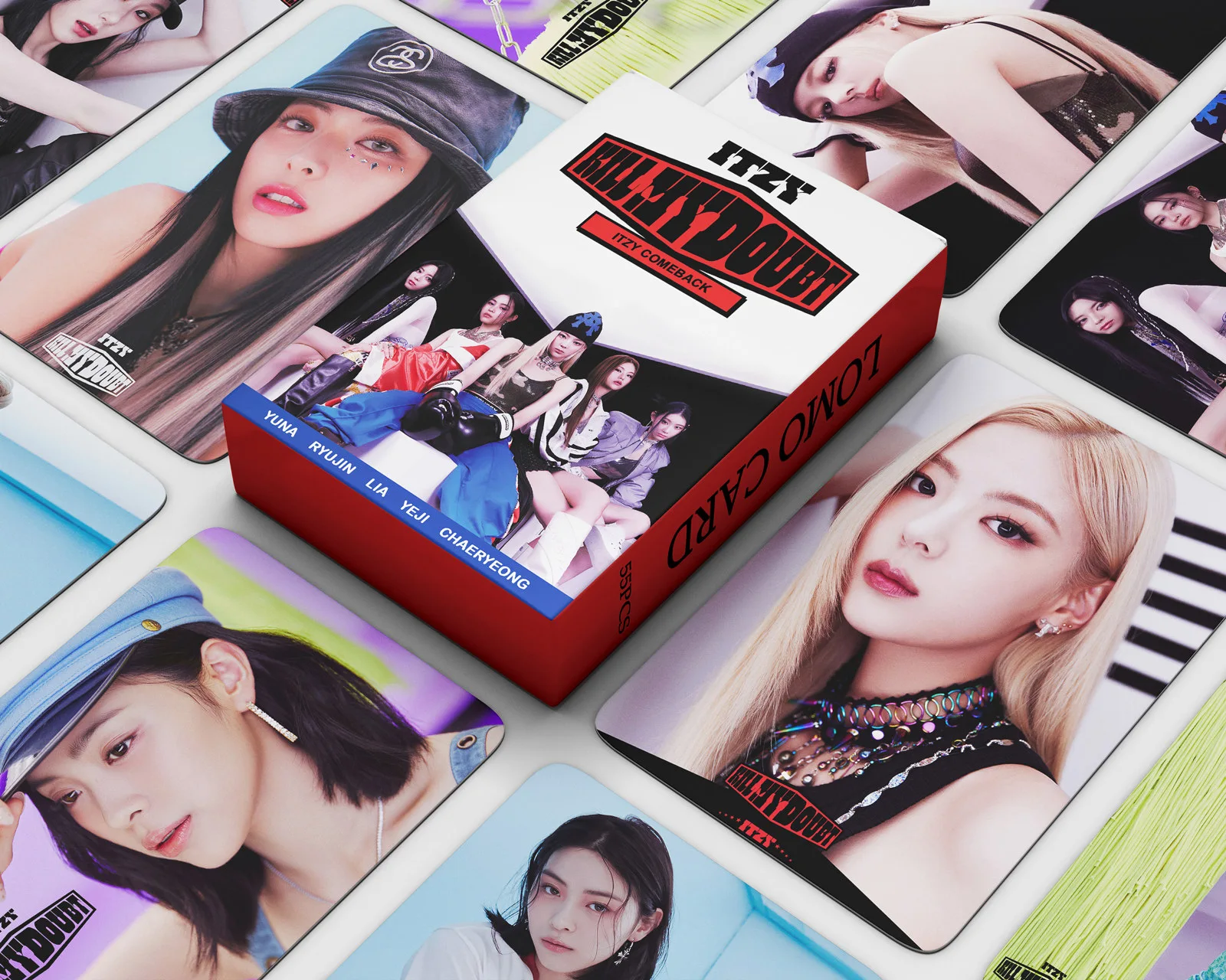 

55 шт./набор, открытки Kpop ITZY «убить мои сомнения», Lia Yuna Lomo, фотоальбом, новые фотооткрытки, двусторонние открытки с принтом