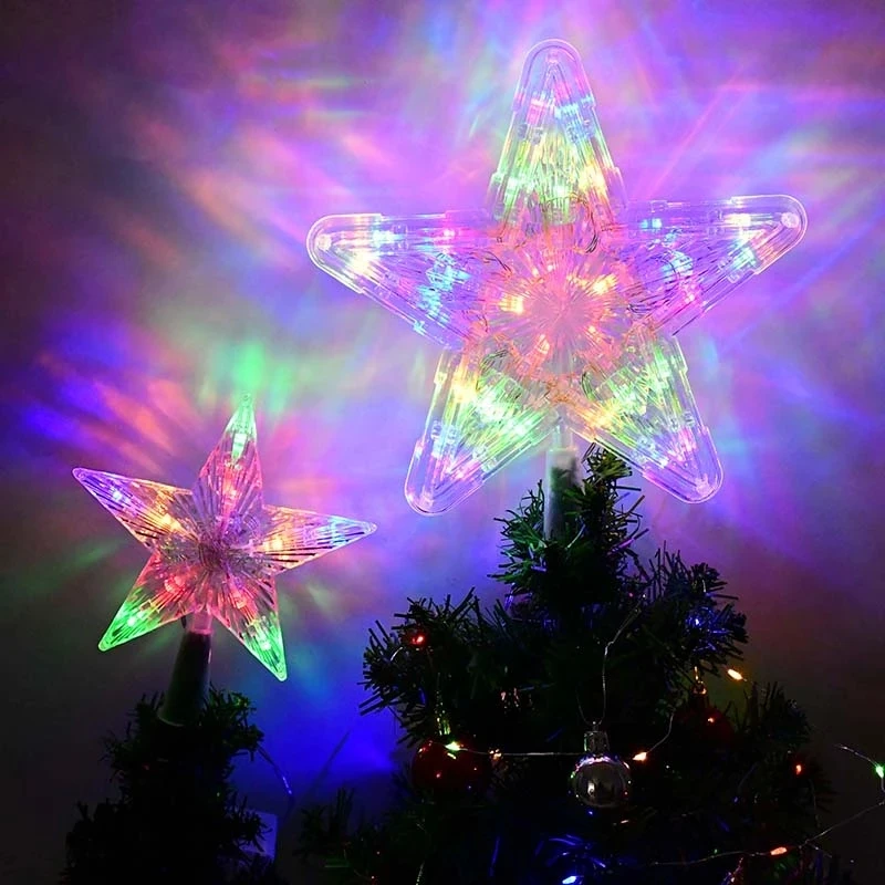 

1Pc 18/24cm Led Christmas Tree Top Star Lights Colourful Glowing Star Christmas Christmas Decorations For Home Navidad New Year