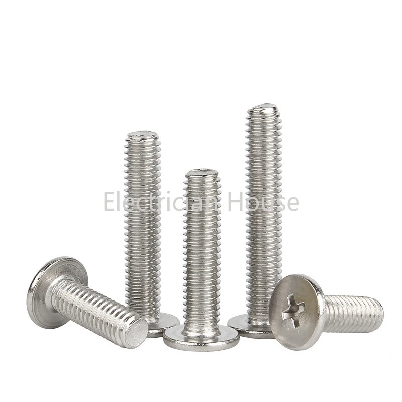 Stainless Steel Screw Cross Phillips CM Ultra Thin Super Low Flat Wafer Head M1.4 M1.6 M2 M2.5 M3 M4 M5 M6 M8 10pcs/lot