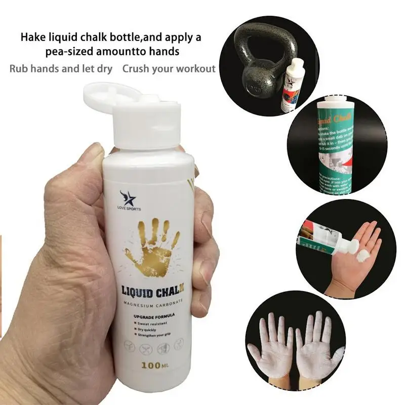 50ML/100ML/200ML Liquid Chalk Anti-slip Liquid Magnesium Powder For Weightlifting Rock Climbing Lifting Workout Gym Sport 4