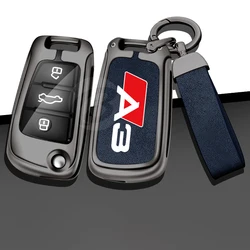 High-end Dedicated Car Key Cover Case Shell for Audi A3 8p 8y 8l Custom Logo Protective Keychain Keyless Interior Accessories