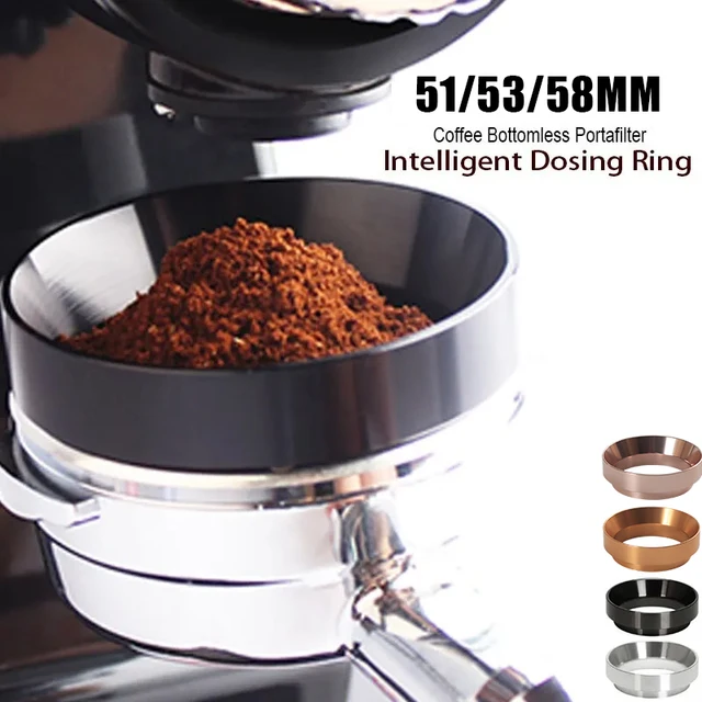 1PC 51/53/58mm Espresso Dosing Funnel Magnetic Aluminum Coffee Filter Ring Compatible Portafilter For Brewing Coffee Powder Tool