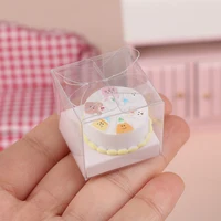 1/12 Scale Dollhouse Cake with Box DIY Dessert Miniature Food for Doll Accessories Toy Cute Home Decor Kids Pretend Play Toys 2