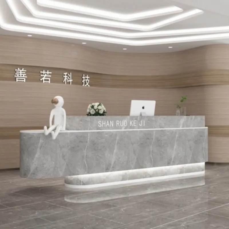 Reception Desks Cashier Store Desk Console Office Barbershop Simple Cabinet Lighting Podium Stand Comptoir Caisse Furniture store cashier table reception desk banco front desk console standing reception desk cabinet simple mostrador room furniture