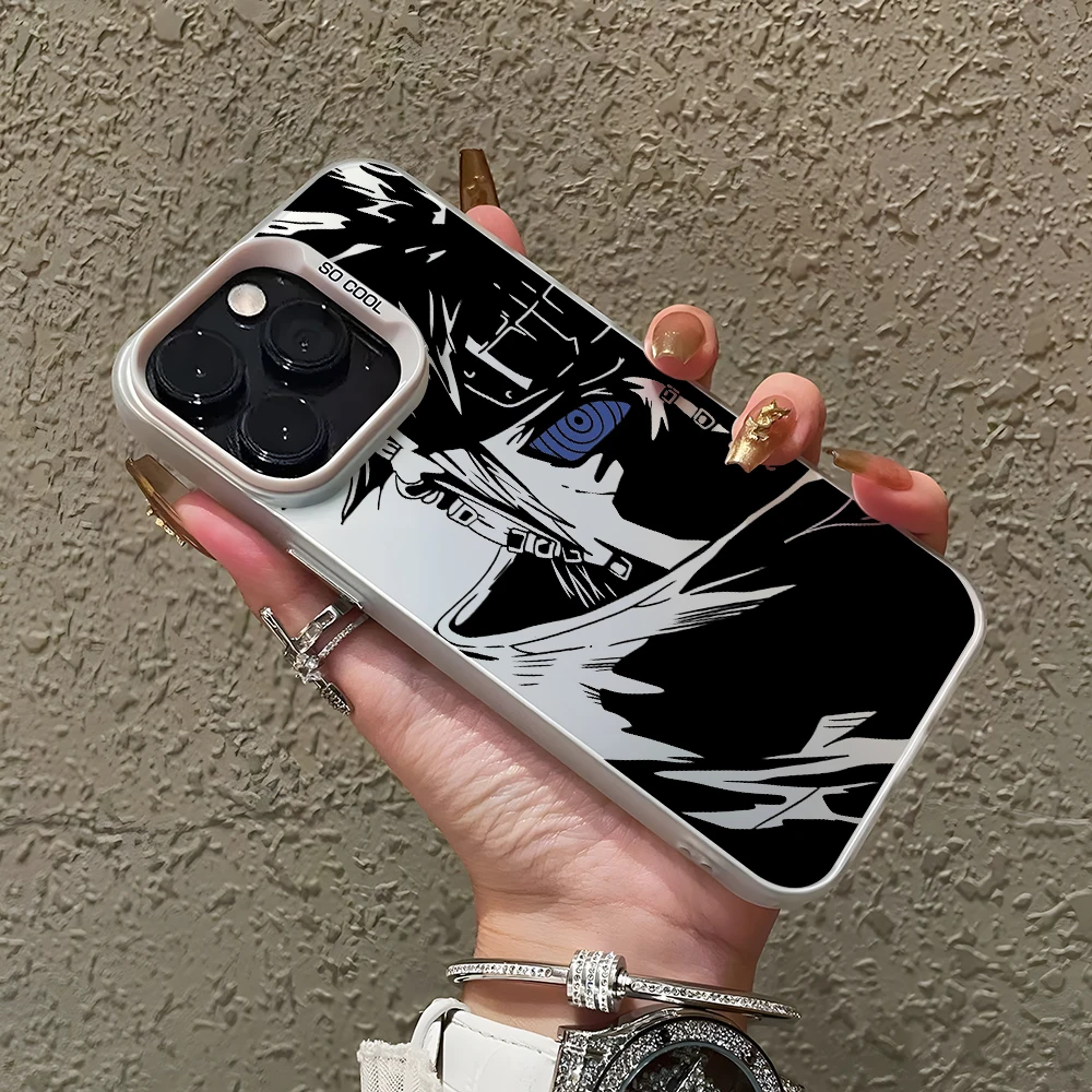 thumbnail image 1 of Funda de teléfono de Anime para Apple iPhone 16, 15, 14 Plus, 13, 12, 11, iPhone 16, iPhone 13 Pro Max, X, Xs, XR, 8, 7, cubierta dura mate plateada, 1 of 5
