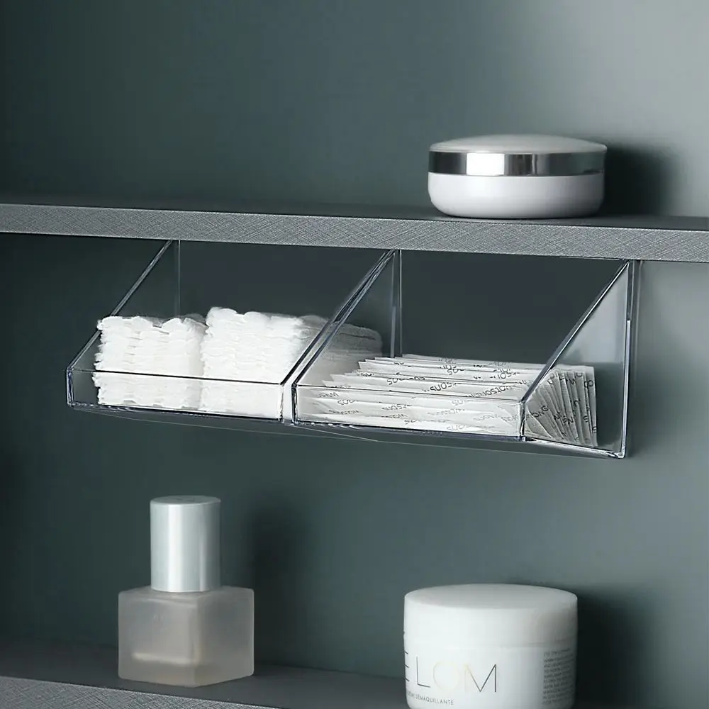 Wall Mounted Storage Rack Bathroom Kitchen Sundries Organizer Holder Cosmetics Storage Tray Makeup Organizer Self Adhesive Shelf 5
