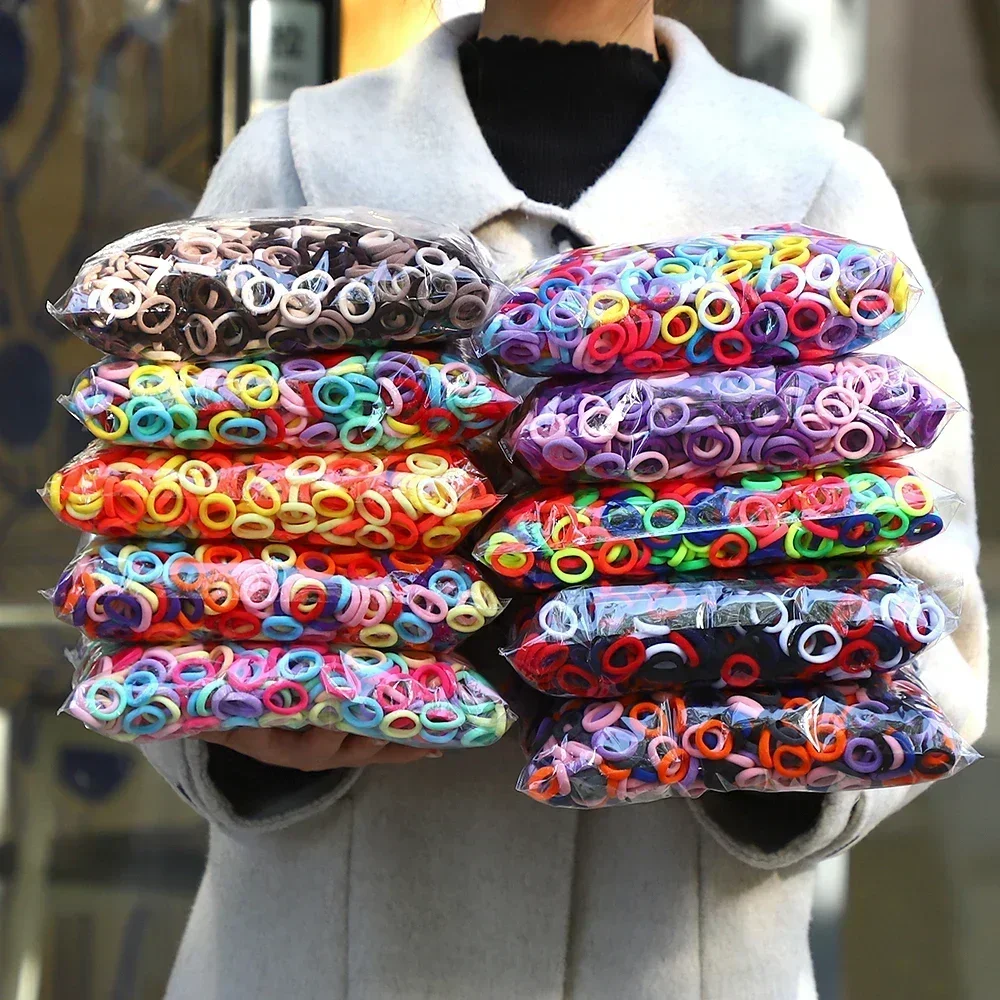 50Pcs/bag Colorful Basic Nylon Ealstic Hair Ties 1