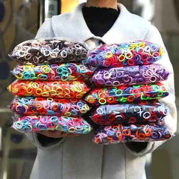 50Pcs/bag Colorful Basic Nylon Ealstic Hair Ties 1