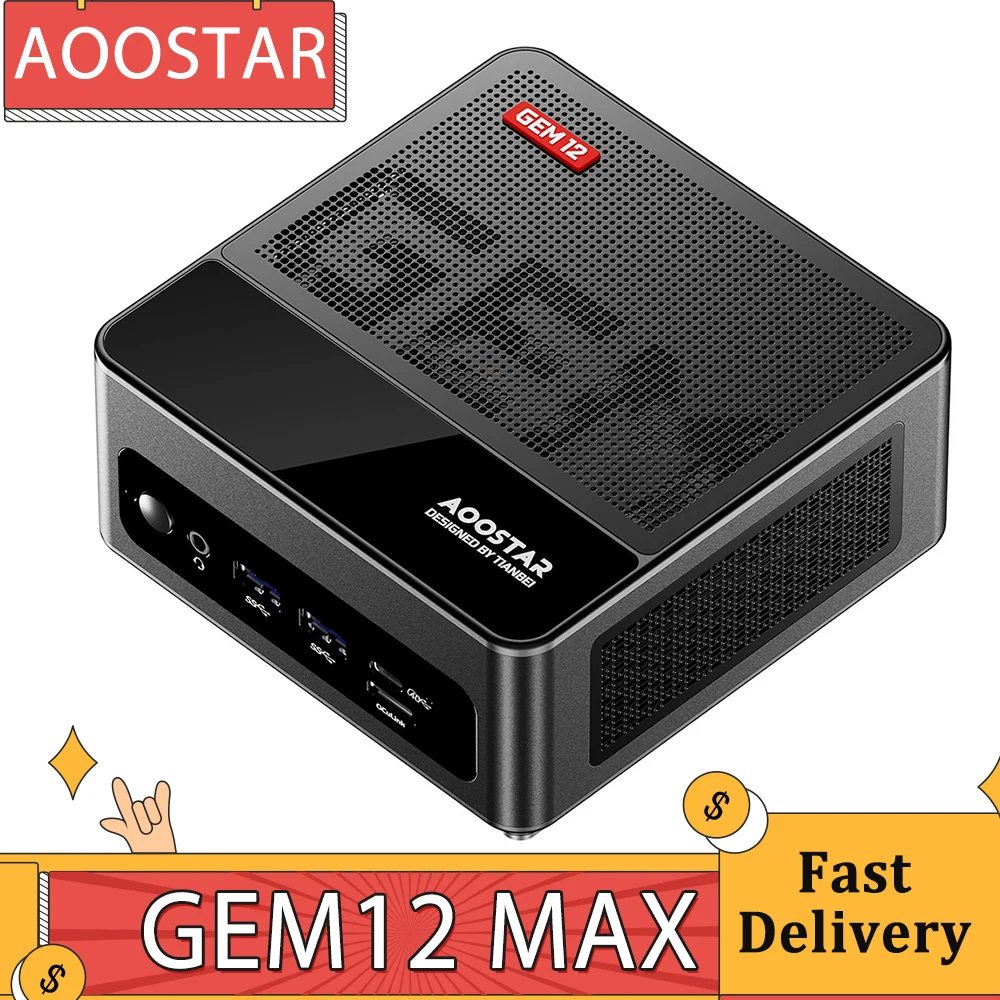 ミニPC AOOSTAR GEM12 Ryzen 6900HX/32GB/512GB AOOSTAR GEM12 Max Mini PC AMD Ryzen 7 8845HS 8 Core Up to