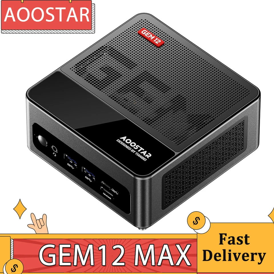 AOOSTAR GEM12 MAX ミニPC Ryzen 7 8845HS AOOSTAR GEM12+ PRO Mini PC, Ryzen 7 PRO 8845HS (do 5,1 GHz) mini