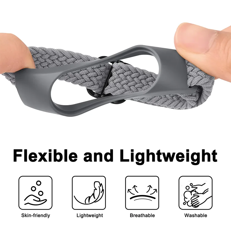 Elastic Nylon Braided Solo Loop Strap with Adjustable Buckle