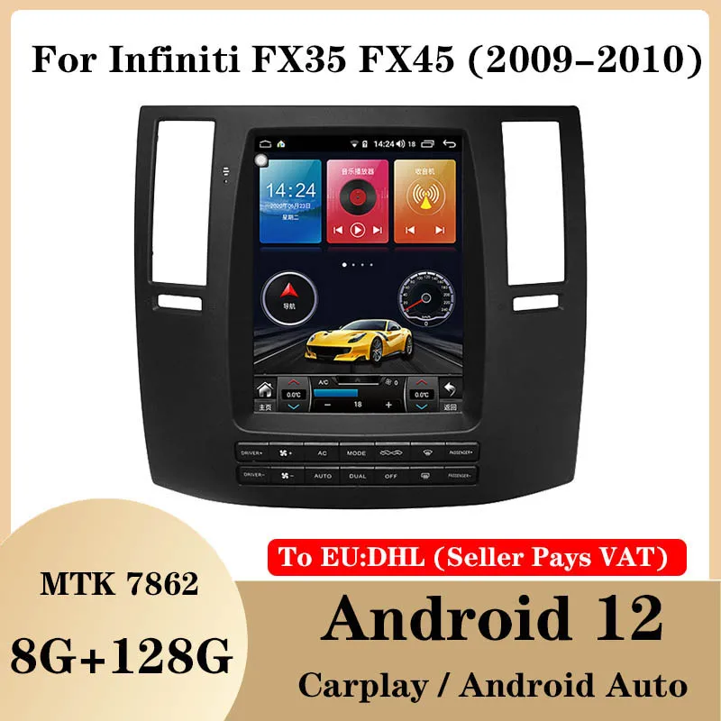 

10.4 Inch Tesla Screen Car Radio For Infiniti FX FX35 FX45 2008-2011 Carplay Navigation GPS Multimedia Video Player Auto Android
