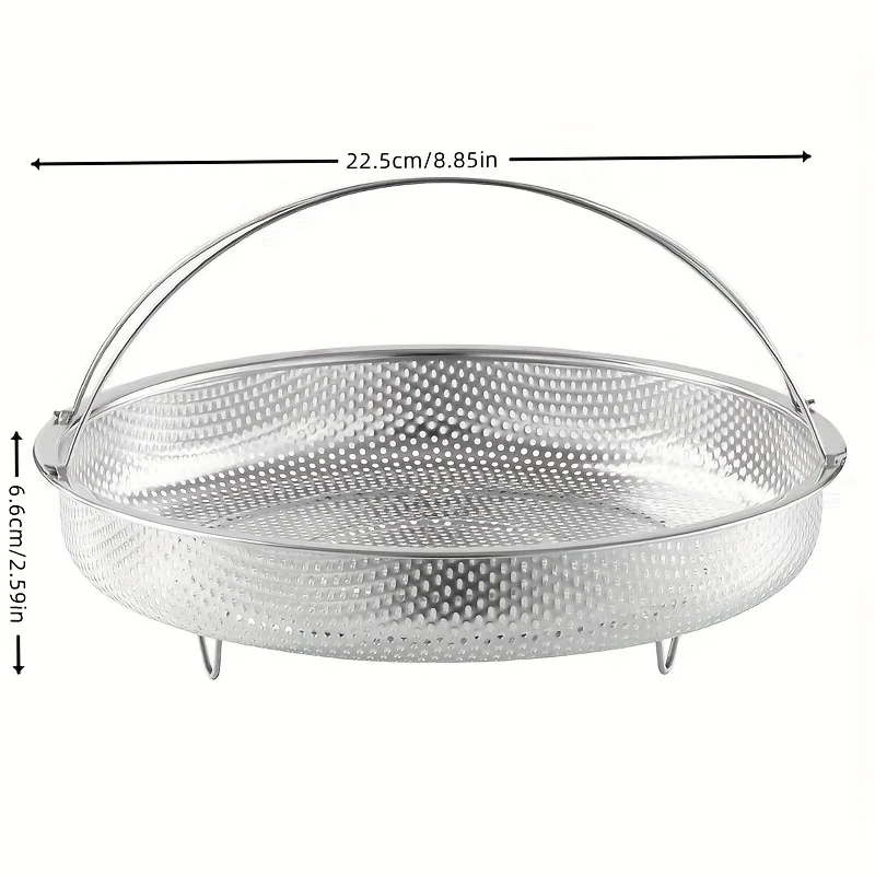 1pc Stainless Steel Multi-Functional Steamer Basket Uncharged Kitchen Strainer For Steaming Rice Dumplings and Vegetables Steamer Rack Steamer Basket