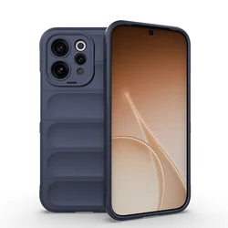 Shockproof Liquid Silicone Soft Case with Camera Protector for Vivo V70 Elite (HD - Navy)
