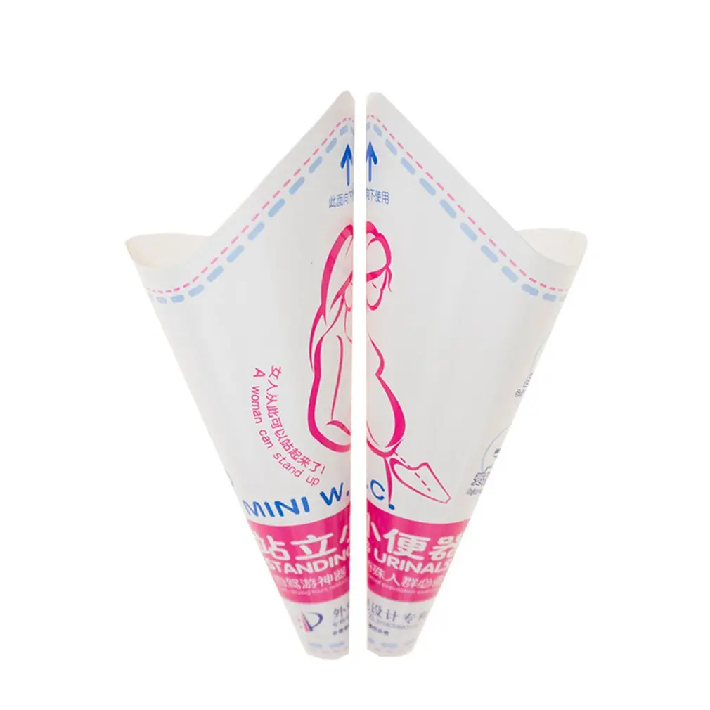Portable Urinal 12pc/lot Disposable Paper Women Urination Device Stand Up Pee for Camping Travel Female Outdoor Toilet Tool