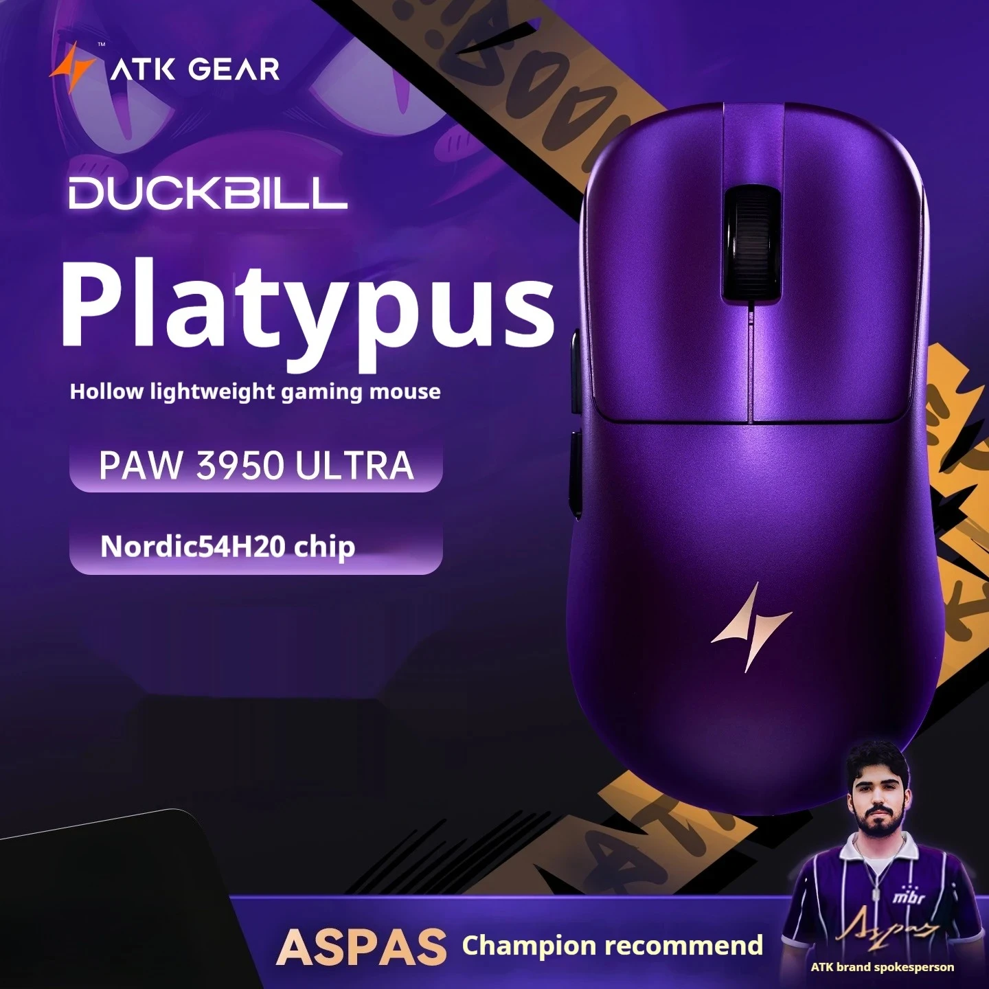 マウス・トラックボール ATK Duckbill ULTRA 8K ATK Duckbill Ultra 8K Wireless Gaming Mouse Launches With