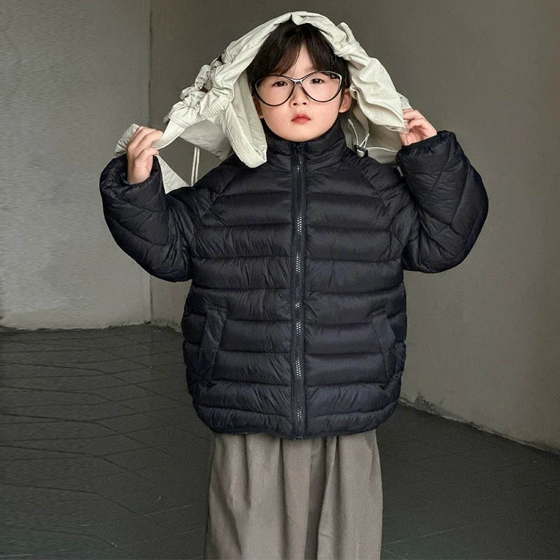 Winter Warm Baby and Girls Boys Lightweight Plain Turtleneck Zip Puffer Jackets Kids Windproof Coats Children Outfit Tops 1-12Yr