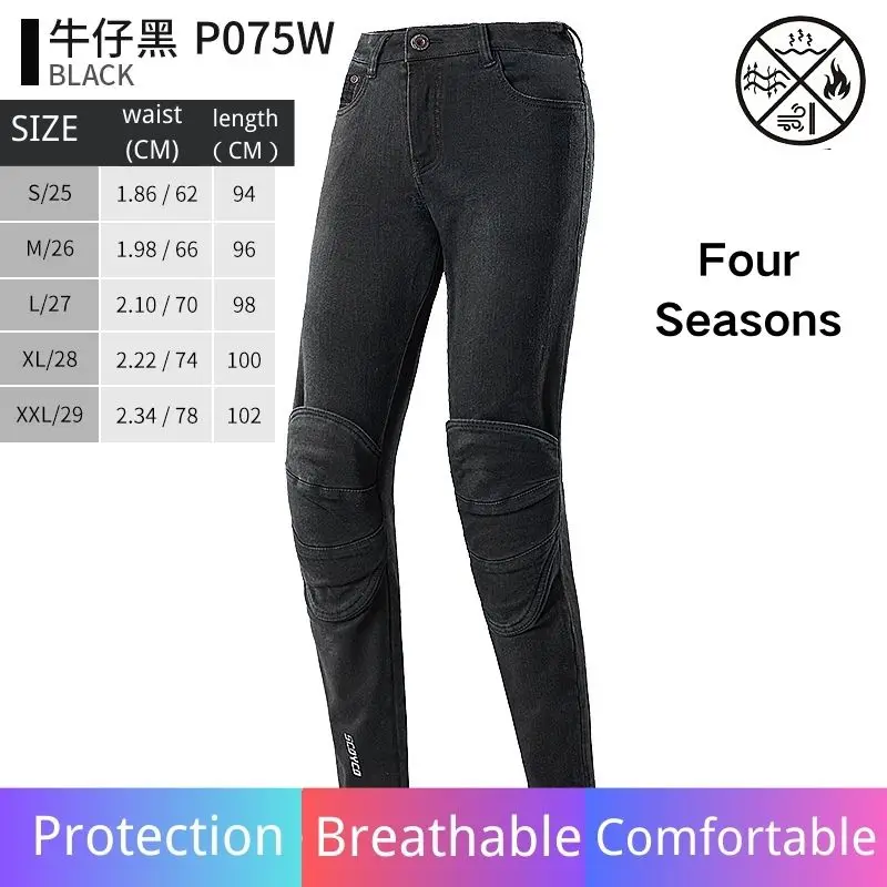 Scoyco Women Motorcycle Pants Black Biker Jeans All Season Elastic Riding  CE Certified Street Moto Leggings S-XXL,P075W - AliExpress