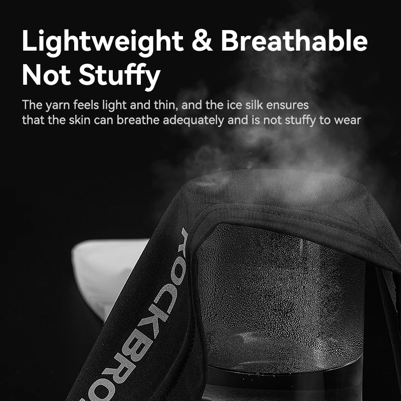 ROCKBROS Men Women Summer Sports Bandana UV Protection Ice Silk Face Cover Neck Tube Outdoor Running Scarf Cycling Mask Headgear