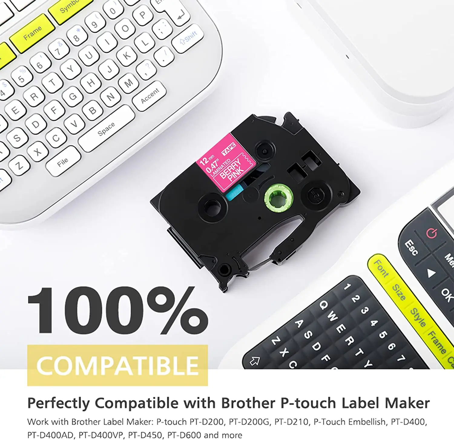 12mm TZe 라벨 TZ 231 TZ 적층 테이프 231 TZ 231 131 MQE31 MQF31 패턴 Brother P-touch PT-H110 라벨 메이커와 호환 가능