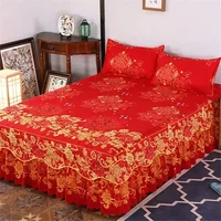 Bed Skirt Cotton Bedspread Set Embroidery Bed Dress Pillow Cases 3 Pieces/Set For King/Queen Double 1.5/1.8/2M Sheet Cover 6