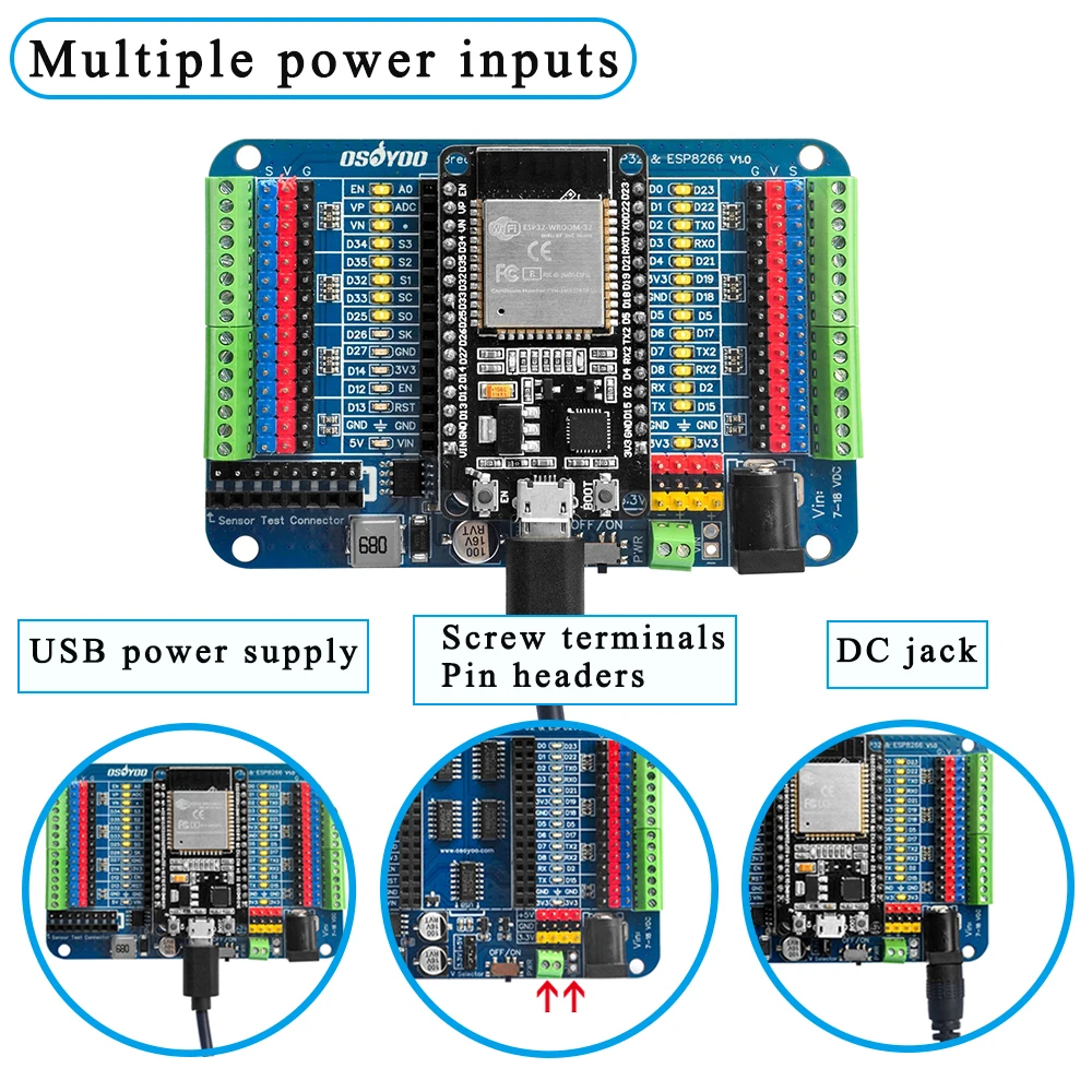 รูปสินค้า บอร์ดเชื่อมต่อ ESP32 และ ESP8266 สำหรับโปรเจกต์อิเล็กทรอนิกส์